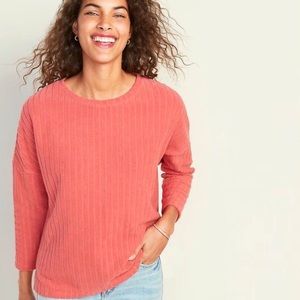 Old Navy Gooseberry Loose Wide-Wale Pullover Terry Tee